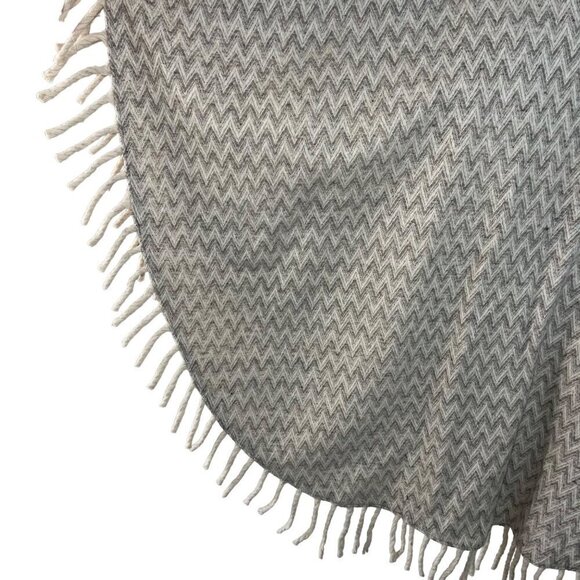 Artilana Vintage Womens Poncho One Size Tan Button Down Fringe Cape Zig Zag - Picture 6 of 8